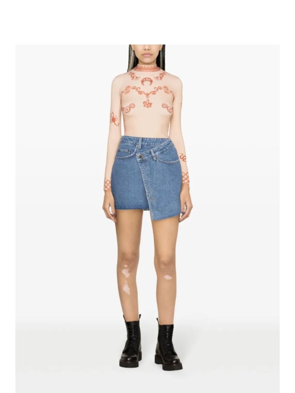 Ksubi Assymetrical Mini Rap Denim Skirt Size 25 Streetwear